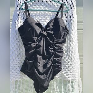 Torrid black one piece swimsuit with tie front Size 3